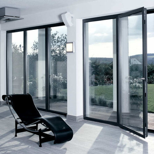 Tür für Innenbereich - AW/AD - Aluminante - Eiche / Glas / Aluminium