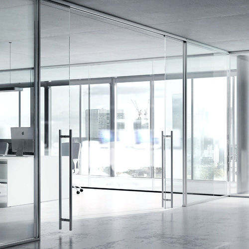 Tür für Innenbereich - ADOOR - Aluminante - Glas / Aluminium / Schiebe