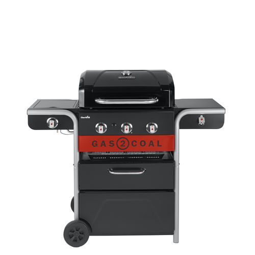 Gas-Gartengrill - GAS2COAL 2.0 330 - CHARBROIL - auf Rollen / Gusseisen / Edelstahl