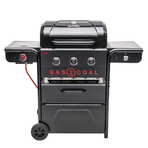 Gas-Gartengrill - Gas2Coal Special Edition 3 - CHARBROIL - Holzkohle / auf Rollen / Stahl