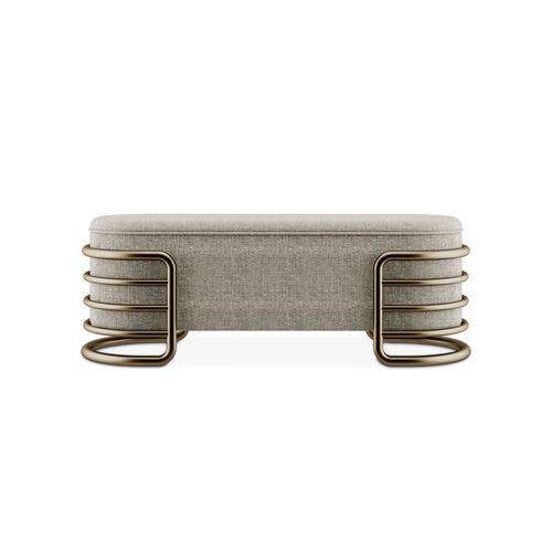 Moderne Polsterbank - EERO - Porus studio - Samt / Gestell aus Metall / poliertes Messing