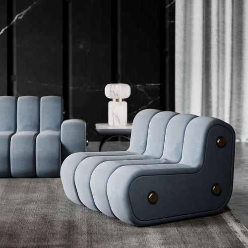 Moderner Sessel - DAKOTA - Porus studio - Leder / Schaumstoff / individuell gestaltbar