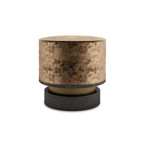 Hocker / originelles Design - WYO - Porus studio - Samt / Gestell aus Esche / mit Mittelfuß