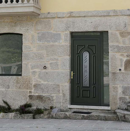 Eingangstür - EMBUTICIÓN : ADONIS - ALUPORTA - Aluminium / einflügelig / halbverglast