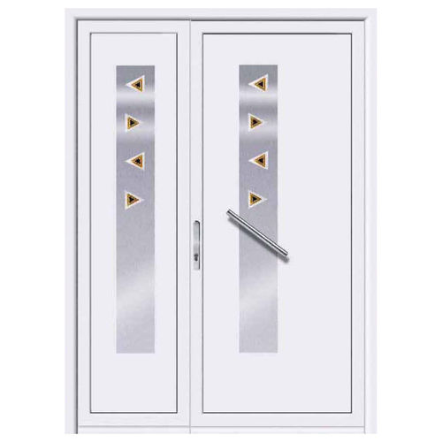 Eingangstür - ELEMENTS : LITIO 1  - ALUPORTA - Aluminium / einflügelig / halbverglast