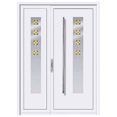 Eingangstür - ELEMENTS : OSMIO 1  - ALUPORTA - Aluminium / einflügelig / halbverglast