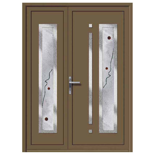 Eingangstür - SODIO  - ALUPORTA - Aluminium / einflügelig / halbverglast