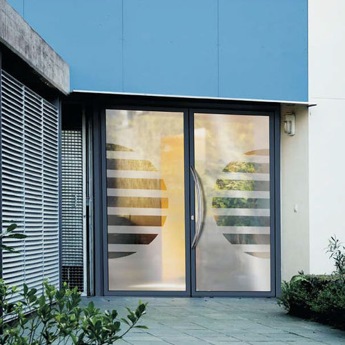 Eingangstür - MEGA - ALUPORTA - Aluminium / einflügelig / Glas