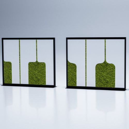 Raumteiler / lackiertes Metall - BIG FRAMES - Feel Green - Acrylharz / für Büro / für Restaurants