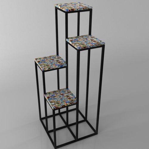 Säulenfuß / originelles Design - FLOWERS LADDER - Feel Green - Keramik / lackiertes Metall / Garten