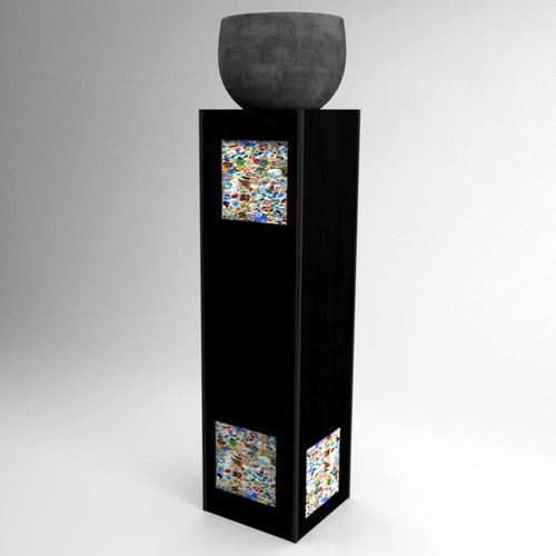 Säulenfuß / originelles Design - ART COLUMN - Feel Green - lackiertes Holz / Garten / maßgefertigt
