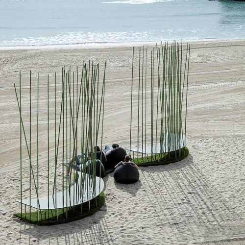 Bank für den öffentlichen Raum / originelles Design - WAVE  - Feel Green - Massivholz / Bambus / Metall