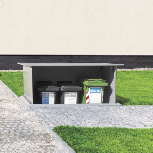 Mülltonnenbox für Privatgebrauch - HideOUT 3-phase - Dukin d.o.o. - Recycling / Aluminium / pulverbeschichteter Stahl