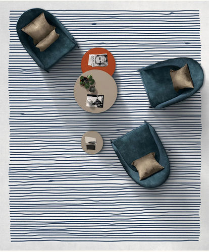 Moderner Teppich - Merida - Tapis Rouge - Streifenmuster / Seide / Neuseelandwolle