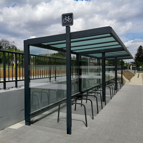 Modularer Fahrradunterstand - FRAMEO CYKLO - STREETPARK s.r.o. - Stahl / für öffentliche Bereiche / für städtische Bereiche