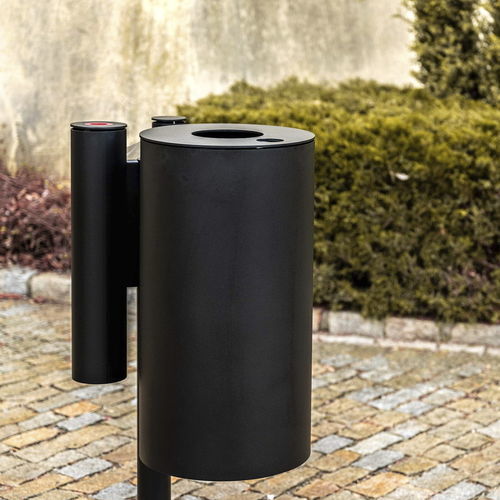 Park-Abfallbehälter - FLEXBIN - STREETPARK s.r.o. - pulverbeschichteter Stahl / Stahl / mit integriertem Aschenbecher
