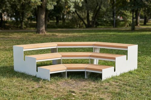 Moderne Bank für den öffentlichen Raum - AUDITO - STREETPARK s.r.o. - galvanisiertem Stahl / pulverbeschichteter Stahl / Edelstahl