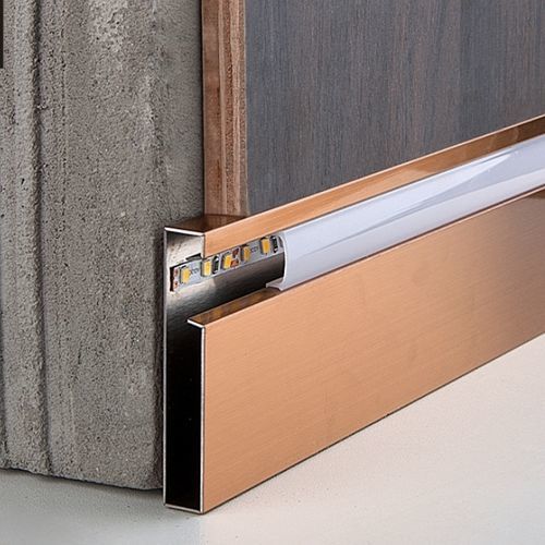 Beleuchtete Zierleiste - 304  - FOSHAN  JECA  LIMITED - kupferfarben / Edelstahl / rechteckig