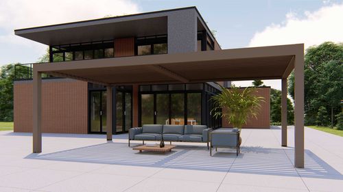 Selbsttragende Pergola - CLIMAX BIG - RGM srl - aus lackiertem Aluminium / mit Sonnenschutzlamellen / bioklimatisch