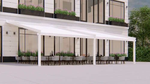 Angebaute Pergola - ALBORI BIG - RGM srl - aus lackiertem Aluminium / PVC / motorisiert