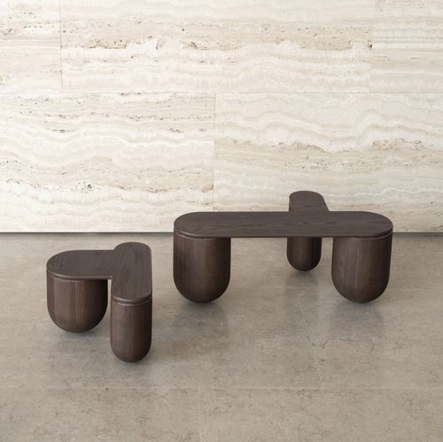 Moderner Couchtisch - Hello  - NOOM - Esche / Gestell aus Esche / mit 3 Beinen