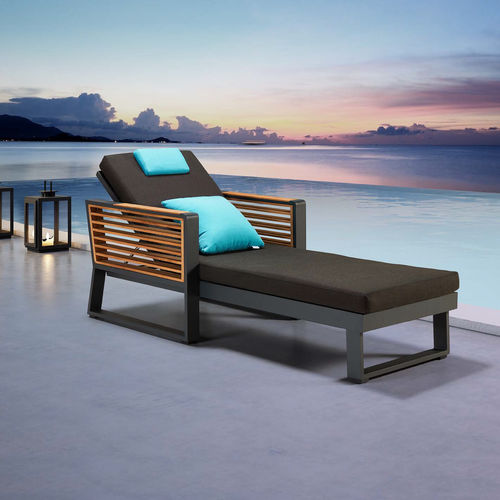 Moderne Sonnenliege - HY-30064L - Howvin outdoor furtniture - Stoff / Metall / WPC