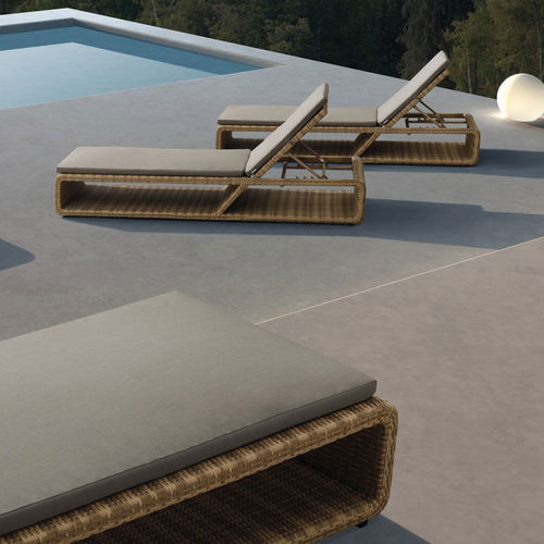 Moderne Sonnenliege - H-20031L - Howvin outdoor furtniture - Stoff / Rattan / verstellbare Rücklehne