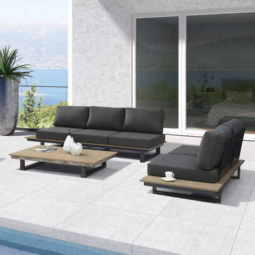 Moderner Couchtisch - H-W0113 - Howvin outdoor furtniture - WPC / Gestell aus Metall / rechteckig