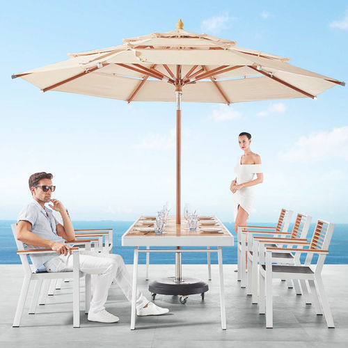 Stoff-Sonnenschirm - HY-20019F - Howvin outdoor furtniture - Holz