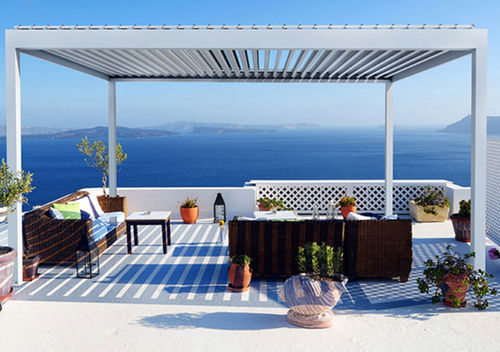 Selbsttragende Pergola - Pergola 6 - Howvin outdoor furtniture - Aluminium / mit orientierbaren Lamellen