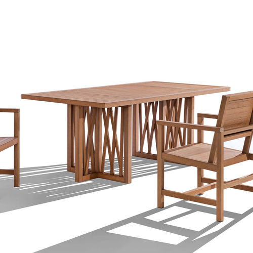 Moderner Esstisch - H-W0004 - Howvin outdoor furtniture - WPC / Gestell aus Holz / rechteckig
