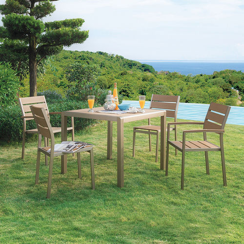 Moderner Tisch - H-HM2203 - Howvin outdoor furtniture - Aluminium / WPC / Gestell aus Aluminium