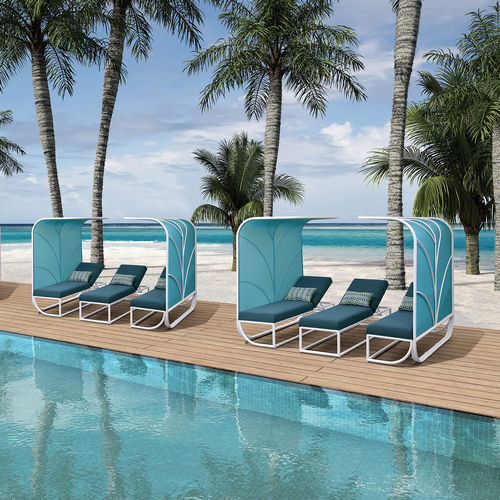 Sonnenliege / originelles Design - H-9828L - Howvin outdoor furtniture - Sunbrella® / Aluminium / für Garten