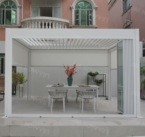 Selbsttragende Pergola - H-818W - Howvin outdoor furtniture - Aluminium / mit orientierbaren Lamellen / maßgefertigt