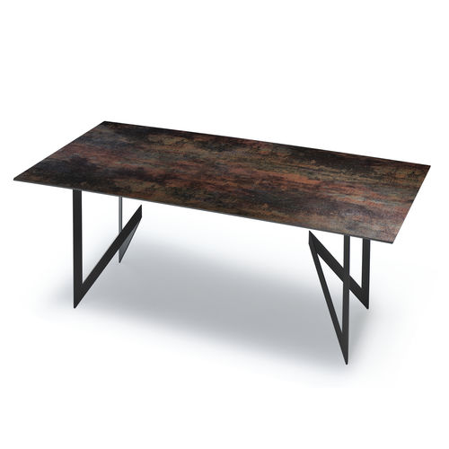 Tisch / minimalistisches Design - SLIM - Mikodam - Keramik / Gestell aus Metall / Gestell aus Holz