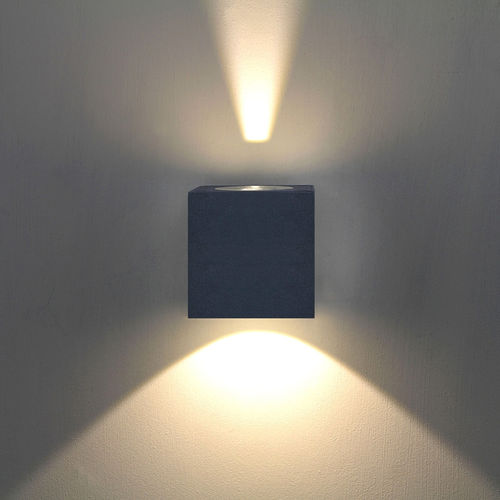 Moderne Wandleuchte - JARNO - Lucande - für Außenbereich / Aluminium / in Würfelform