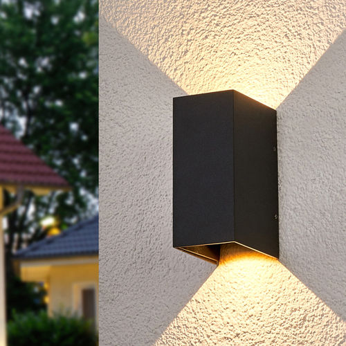 Moderne Wandleuchte - KIMIAN - Lucande - für Außenbereich / Aluminium / Glas