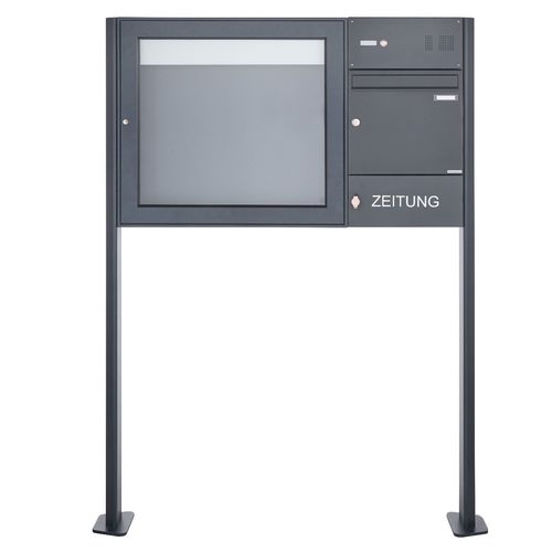 Schaukasten mit hohen Beinen - BASIC - Briefkasten Manufaktur Lippe GmbH - für Außenbereich / Aluminium