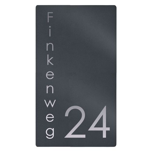 Wandmontiertes Schild - 423A-R-HSNSS - Briefkasten Manufaktur Lippe GmbH - Edelstahl / für Außenbereich