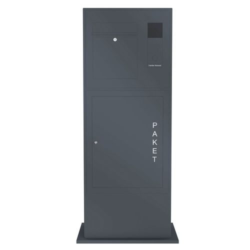 Bodenstehender Paketkasten - DESIGNER : 599BPK-VAR-KSVGI106-R - Briefkasten Manufaktur Lippe GmbH - individuell / mit integrierter Gegensprechanlage / individuell gestaltbar