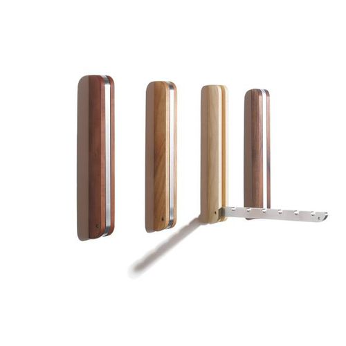 Moderner Garderobenhaken - 40014 - SIDE BY SIDE - Aluminium / Eiche / Nussbaum