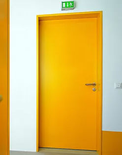 Tür für Innenbereich - YELLOW - James Solomon Ltd - Stahl / einflügelig / ohne Verglasung