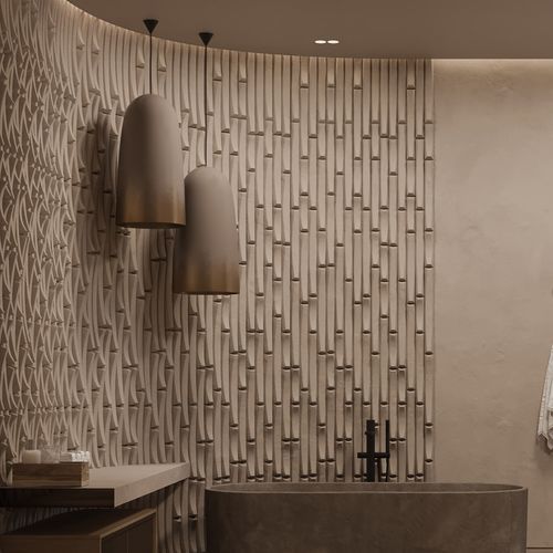 Innenwandverkleidung - SCREE - Sergey Makhno Product - Keramik / 3D / Steinoptik