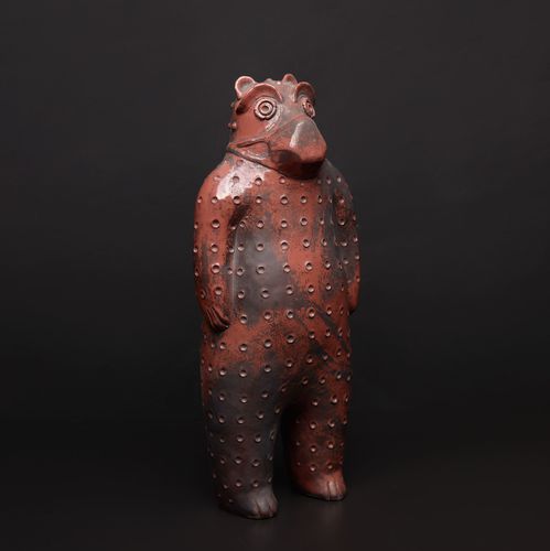 Keramik-Skulptur - DIDO COVIDO - Sergey Makhno Product - bodenstehend / rot / Tier
