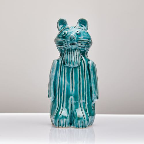 Keramik-Skulptur - DIDO HUNIA - Sergey Makhno Product - bodenstehend / blau / Tier