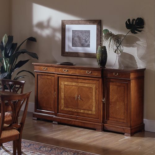 Klassisches Sideboard - D102 - MOLETTA MOBILI - Kirschbaum / mit Schubladen / mit Schwingtür