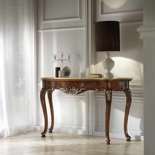 Stil-Konsolentisch - P 401M - MOLETTA MOBILI - Marmor / Gestell aus Holz / rechteckig