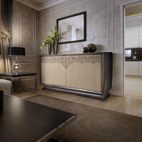 Modernes Sideboard - AN 122 Z - MOLETTA MOBILI - lackiertes Holz / mit Schwingtür / mit 4 Beinen