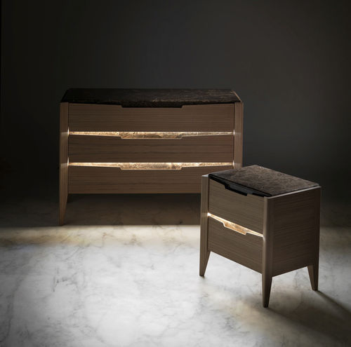 Moderne Kommode - AN 732 - MOLETTA MOBILI - Holz / Leder / Marmor