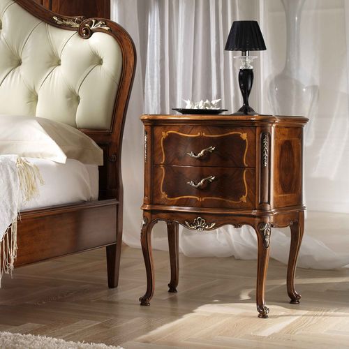 Stil-Nachttisch - P 701 - MOLETTA MOBILI - lackiertes Holz / Nussbaum / Gestell aus Holz